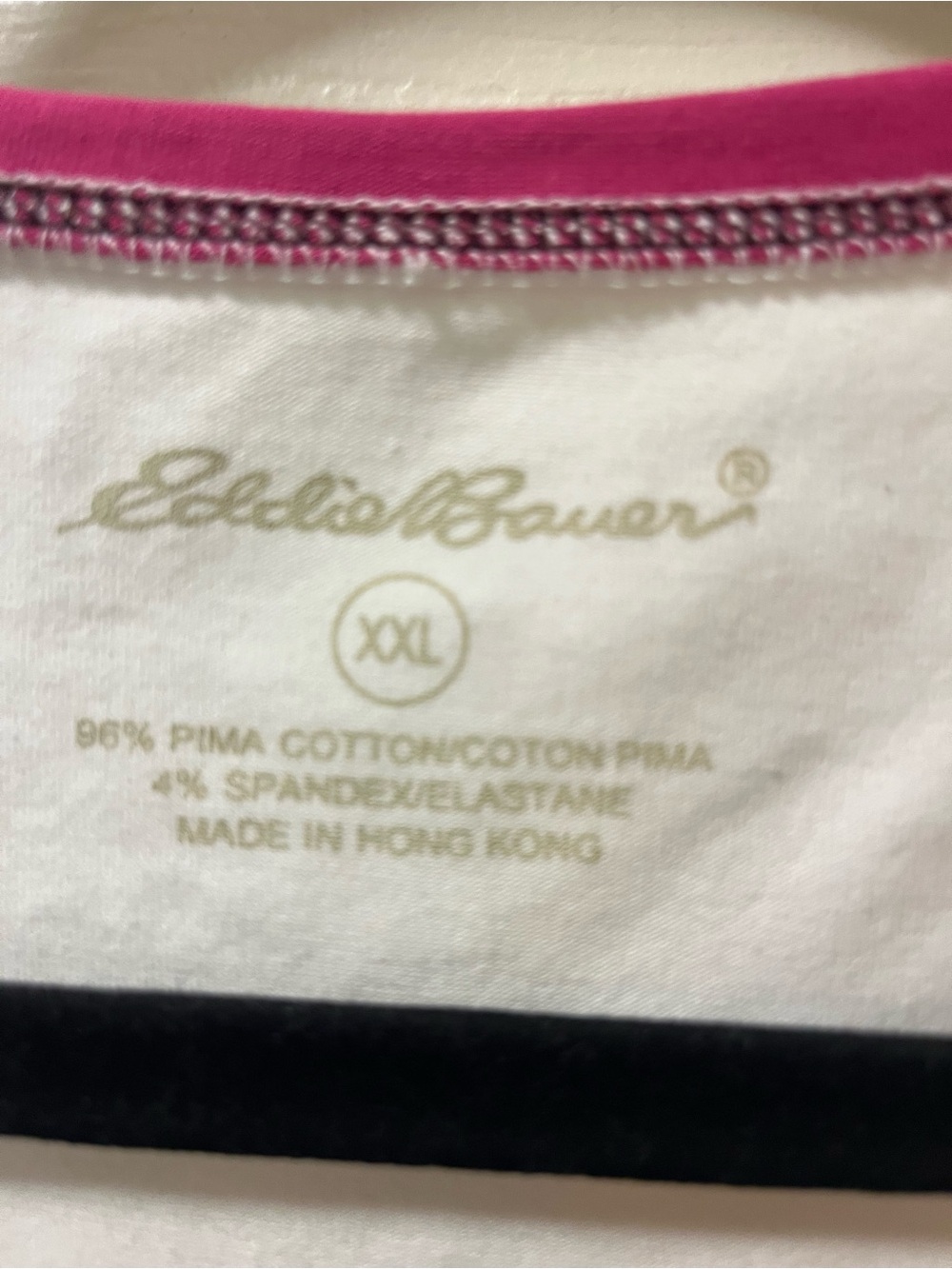 Eddie Bauer Women XXL White Pima Cotton V Neck Long Sleeve Floral Embroidered To - Picture 6 of 8